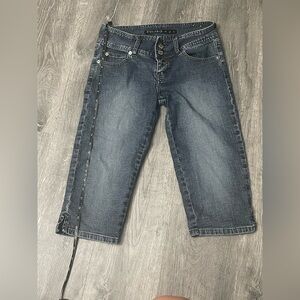 Mudd Dark Blue Denin Capri Cropped Jeans size Juniors 3
